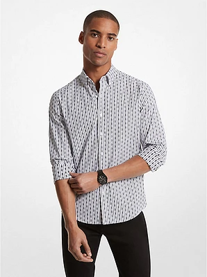 Empire Logo Pinstripe Stretch Organic Cotton Oxford Shirt