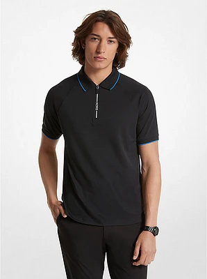 Stretch Knit Half-Zip Polo Shirt