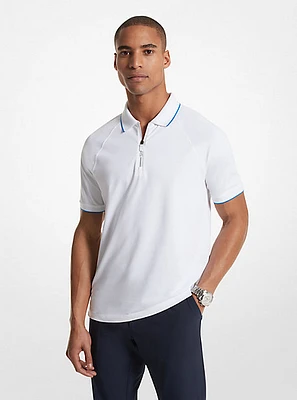 Stretch Knit Half-Zip Polo Shirt