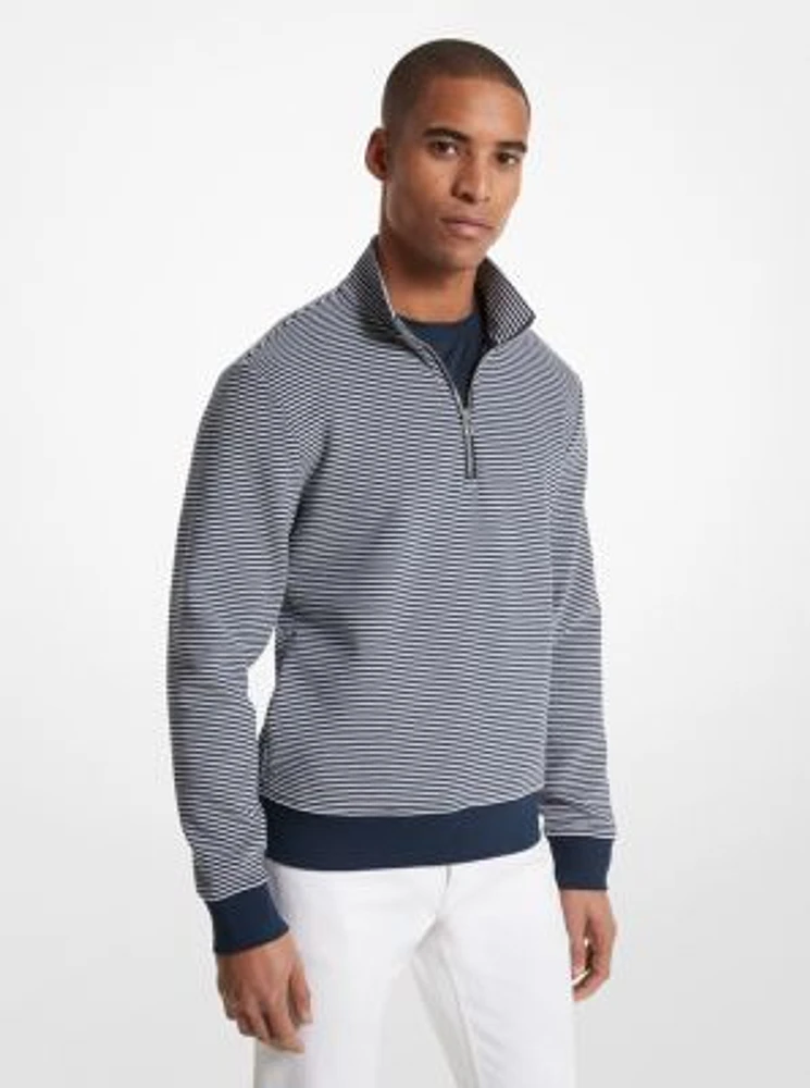 Cotton Blend Half-Zip Sweater