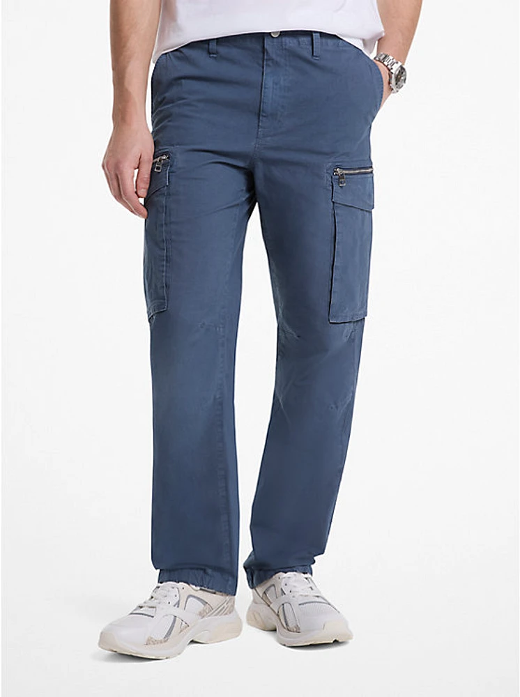 Stretch Cotton Poplin Cargo Pants