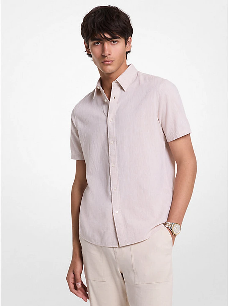Dot Linen and Cotton Shirt
