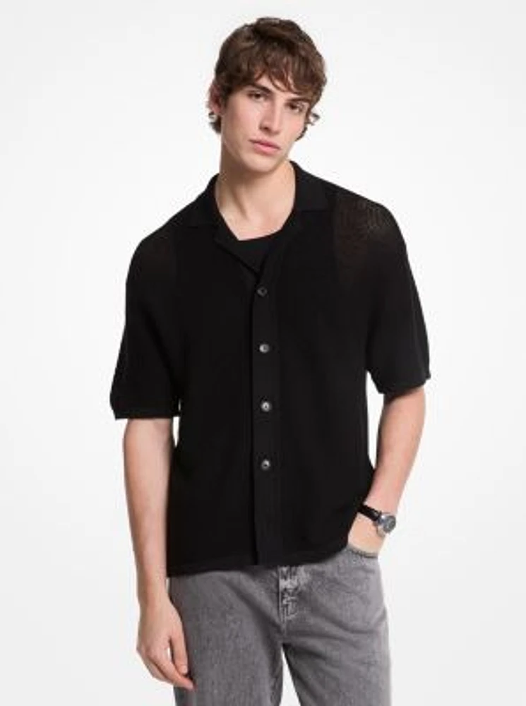 Open-Knit Cotton Shirt