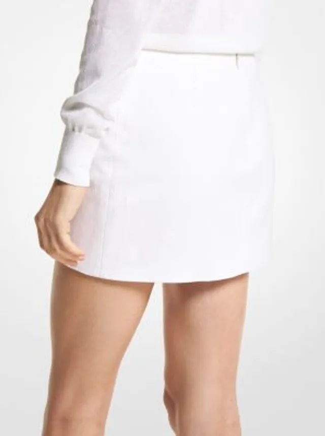 Michael Kors Collection Stretch Cotton Linen Gabardine Mini Skirt