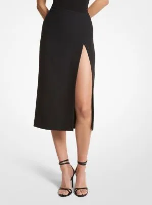 Double Crepe Sablé Slit Skirt