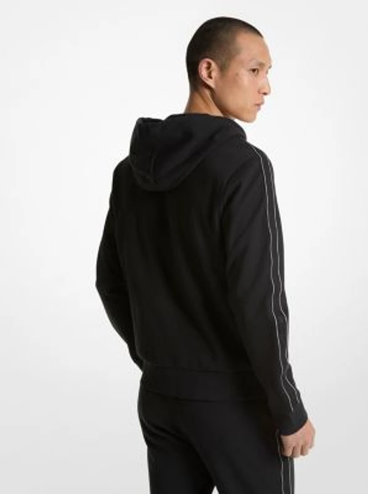 Logo Tape Cotton Blend Zip-Up Hoodie