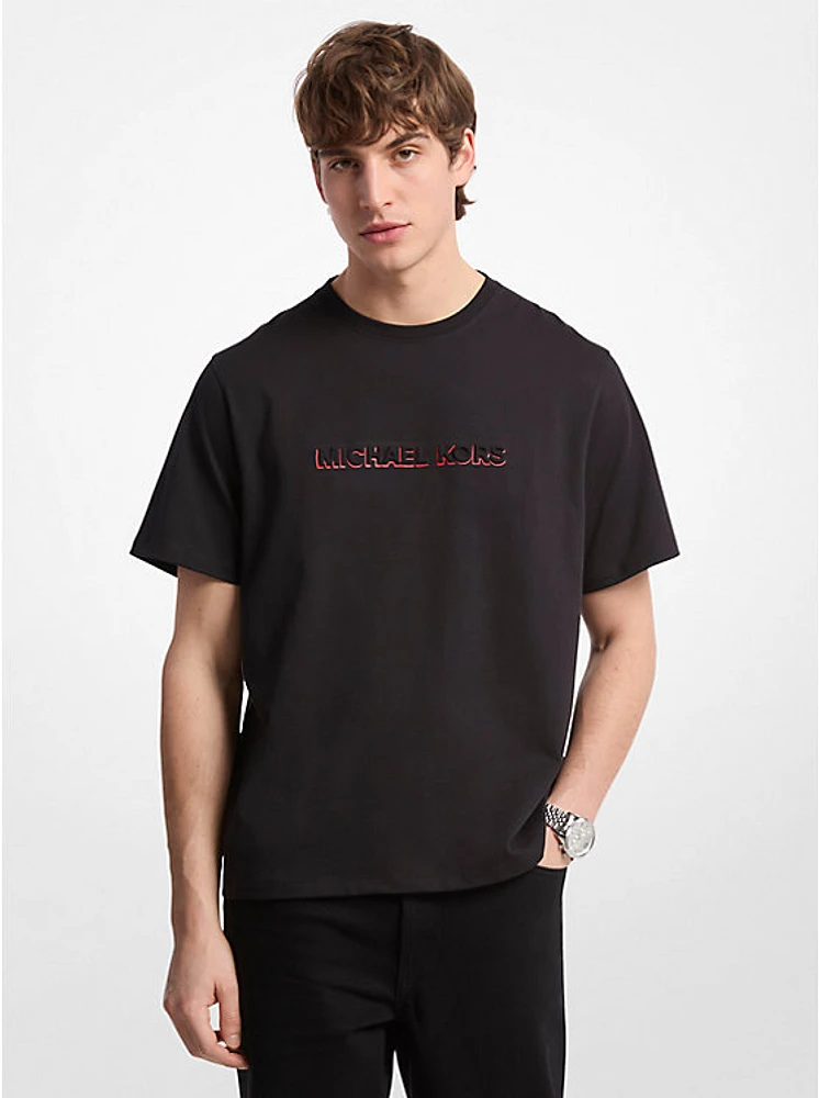 Logo Embossed Cotton Jersey T-Shirt