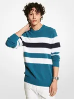 Striped Cotton Blend Sweater