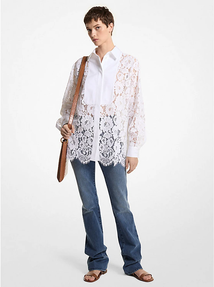 Floral Lace Oversized Shirt