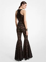 Floral Lace Flared Jumpsuit