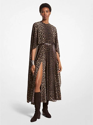 Leopard Silk Crepe De Chine Dress