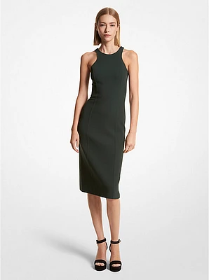 Double Faced Stretch Wool Crepe Racerback Sheath Dress