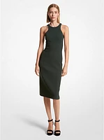 Double Faced Stretch Wool Crepe Racerback Sheath Dress