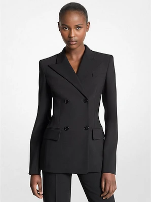 Stretch Wool Crepe Blazer