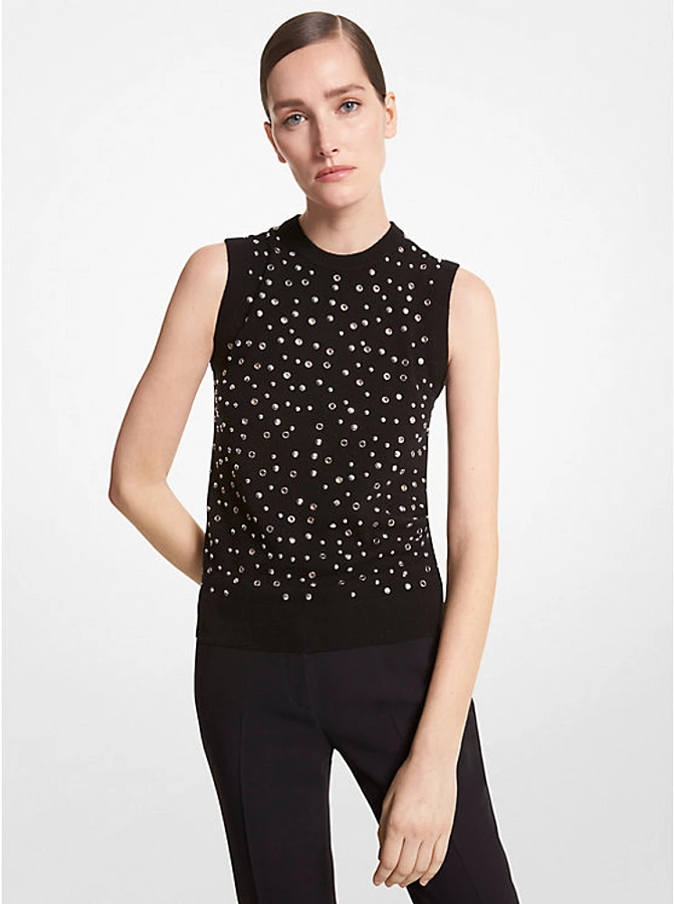 Embellished Cashmere Shell