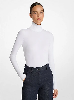 Stretch Viscose Turtleneck Bodysuit