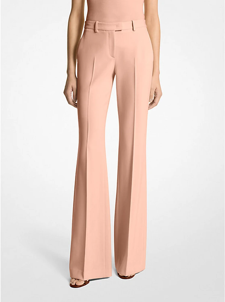 Haylee Stretch Pebble Crepe Flared Trousers