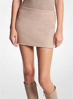 Double Faced Wool Melton Mini Skirt