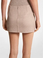 Double Faced Wool Melton Mini Skirt