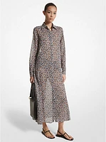 Leopard Print Cotton Voile Shirtdress