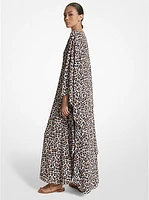 Leopard Organic Silk Crepe De Chine Caftan