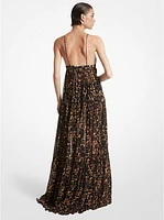 Floral Organic Silk Crepe De Chine Maxi Dress