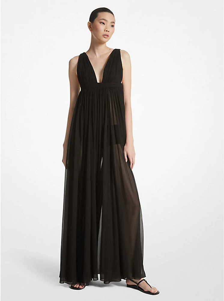 Silk Chiffon Empire Goddess Gown