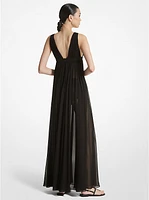 Silk Chiffon Empire Goddess Gown