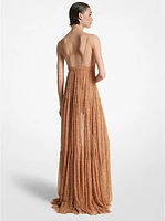 Hand-Embroidered Sequin Chantilly Lace Slip Gown