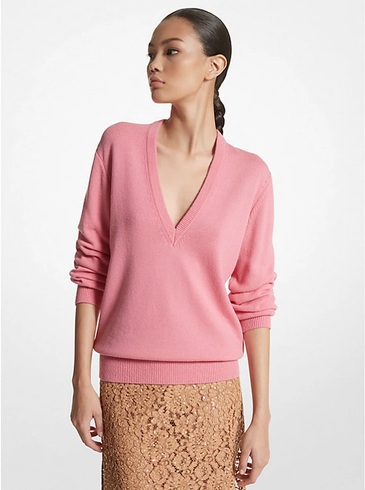 Cashmere Crushed-Sleeve Sweater