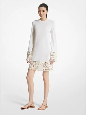 Lace Trim Cashmere Dress