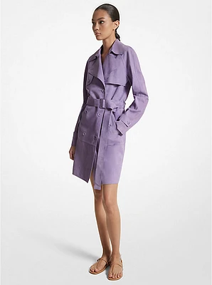 Bonded Suede Trench Coat