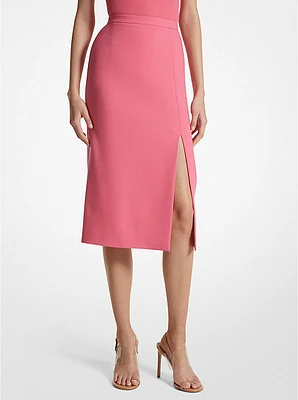 Crepe Slit Pencil Skirt