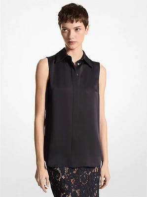 Hansen Charmeuse Sleeveless Shirt