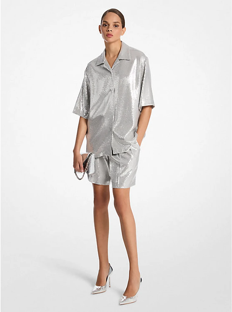 Sequined Crepe Sablé Shirt