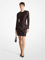 Sequined Long-Sleeve Sheath Dress