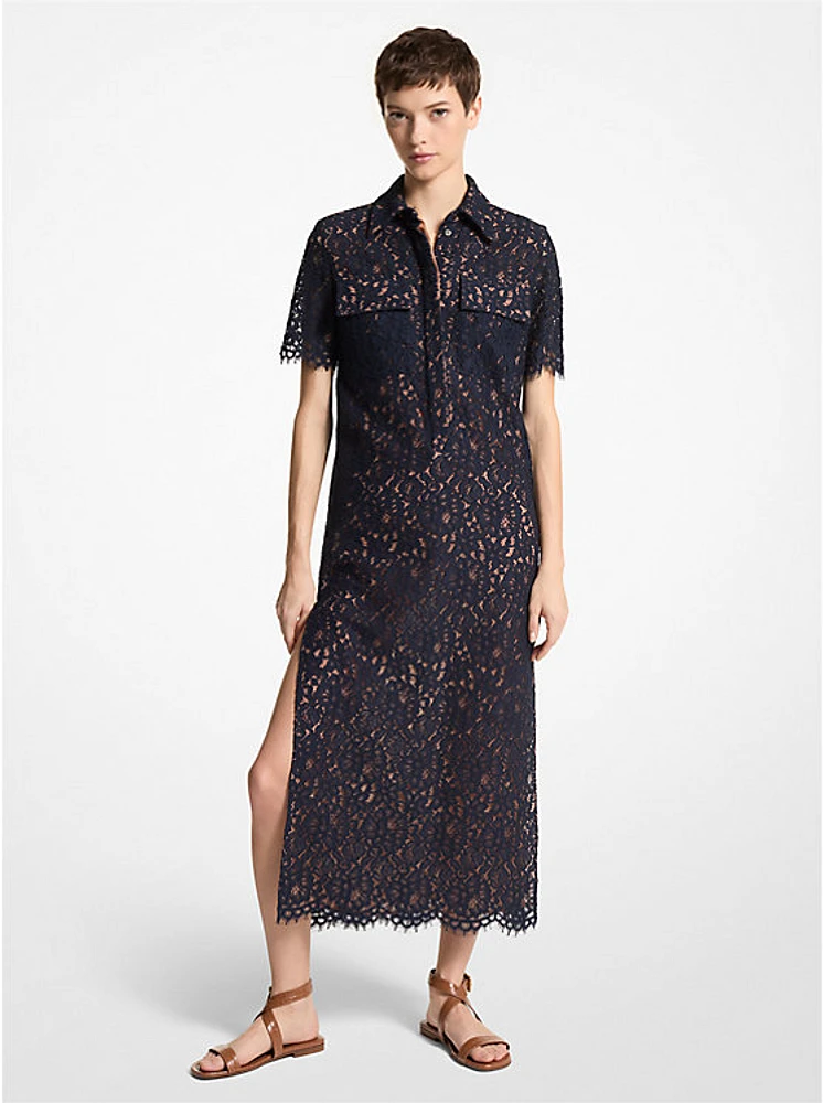 Corded Floral Lace Tunic Dress