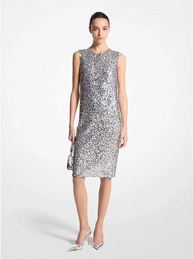 sachin and babi light blue dress Michael Kors Floral Embroidered Cotton Voile Dress