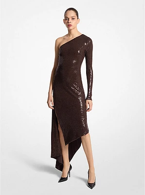 Sequined Stretch Matte Jersey Gown