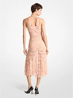 Crushed Floral Lace Slip Dress