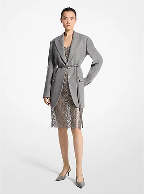 Stretch Wool Flannel Boyfriend Blazer