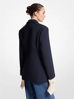 Wool Blend Gabardine Carved Blazer