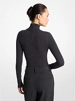 Stretch Cashmere Turtleneck Bodysuit