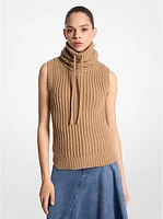 Cashmere Sleeveless Funnel-Neck Sweater