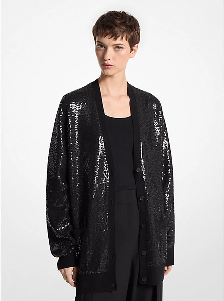 Sequined Cashmere Cardigan