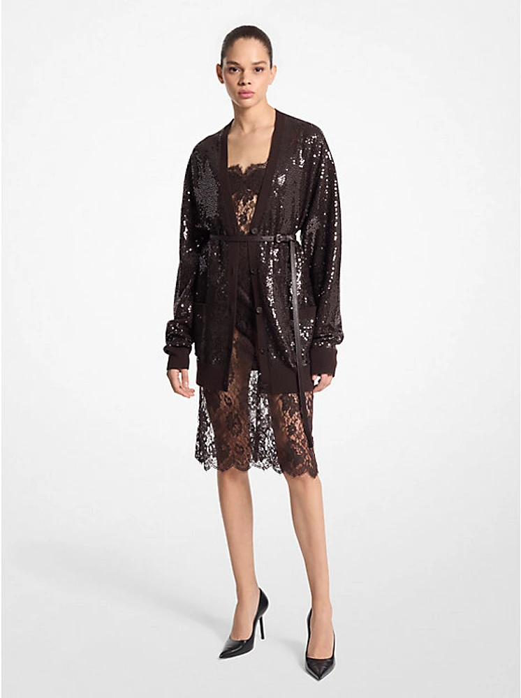 Sequined Cashmere Cardigan