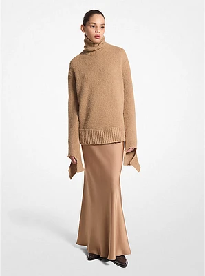 Alpaca and Cashmere Blend Deconstructed Turtleneck Sweater