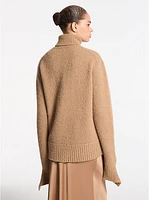 Alpaca and Cashmere Blend Deconstructed Turtleneck Sweater