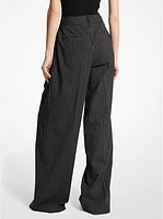 Pinstripe Stretch Wool Trousers