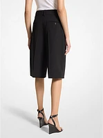 Wool Serge Pleated Shorts